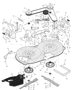 Mower Housing Diagram and Parts List for 385002X50B 2006 Briggs and Stratton Lawn Tractor